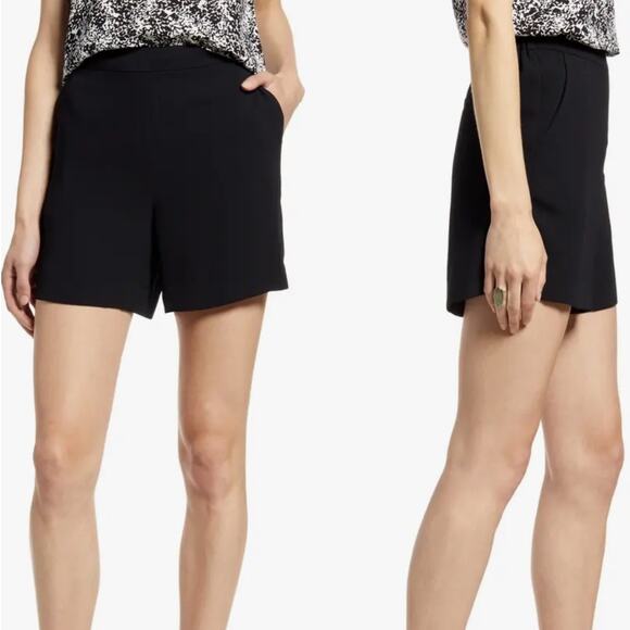 Halogen Black Soft Pull On Shorts SzM NWT Flat Tab Elastic Waistband Pockets - Picture 4 of 16